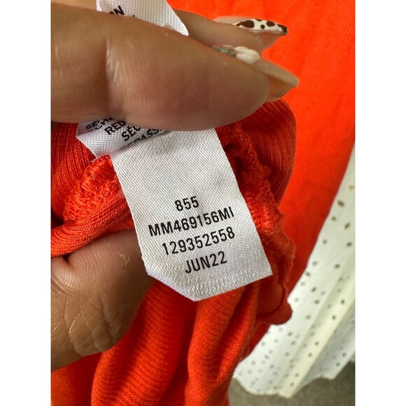 Melrose And Market NWT Knit Cami Orange Fiesta Bodycon Side Ruching Mini Dress S - Picture 7 of 7